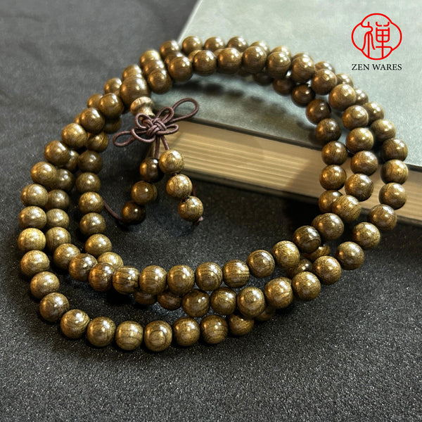 Golden nanmu bracelets, hand trays, authentic Chinese Sichuan Buddhist beads 0.8*108 pieces G110913