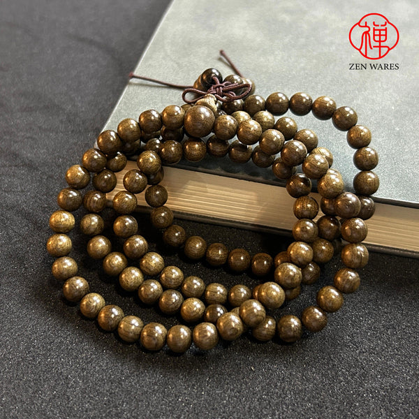 Golden nanmu bracelets, hand trays, authentic Chinese Sichuan Buddhist beads 0.6*108 pieces G120913