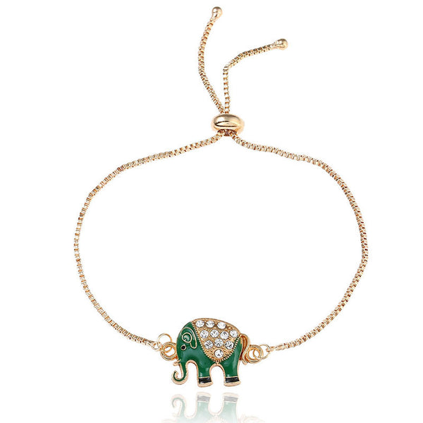 Strength and Nobility, Ladies Cartoon Elephant Push-pull Bracelet B060809