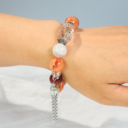 Red Hematoid Quartz Crystal Bracelet | Condensing the Auspicious Light of Time, Awakening the Energy Barrier of the Predestined Magnetic Field C39D