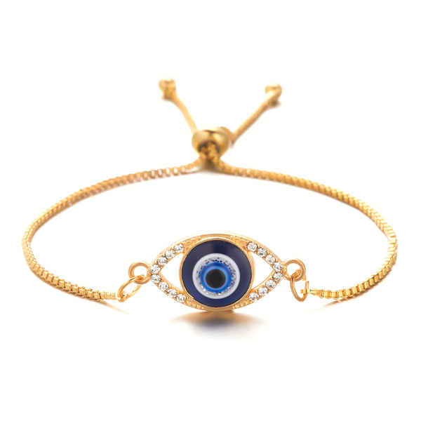 Protect yourself from evil spirits and good luck, Turkish evil blue eye hollow bracelet B100807