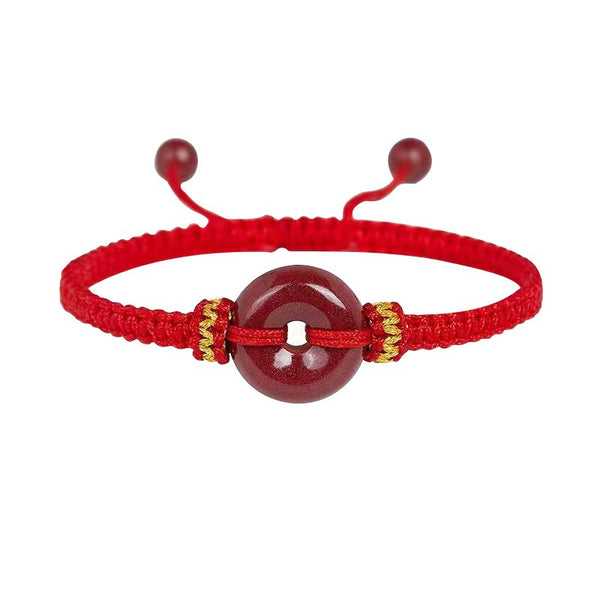 Cinnabar buckle hand-woven bracelet B07RS18