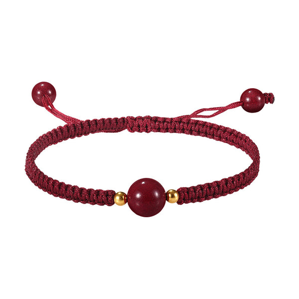 Cinnabar red rope hand-woven bracelet B05RS15