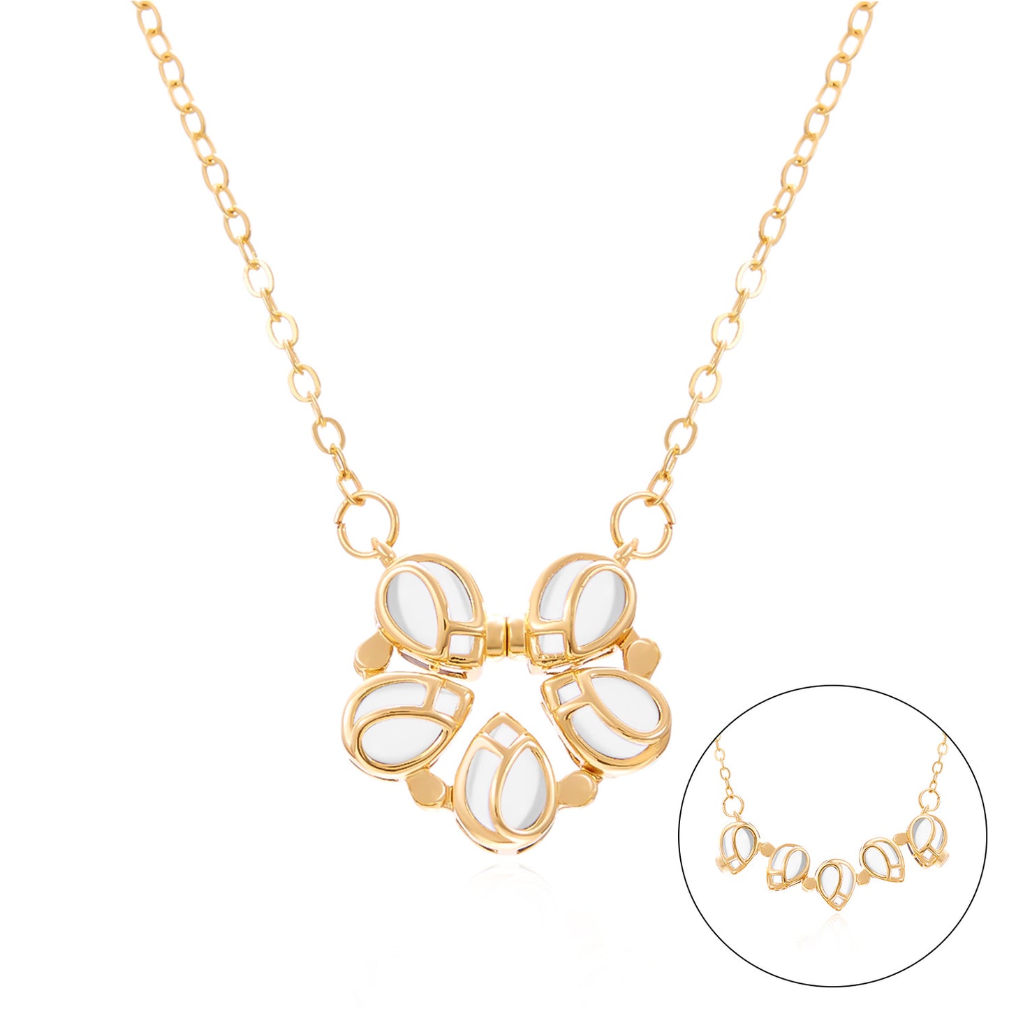 Romantic and elegant, tulip necklace magnetically folded N010709