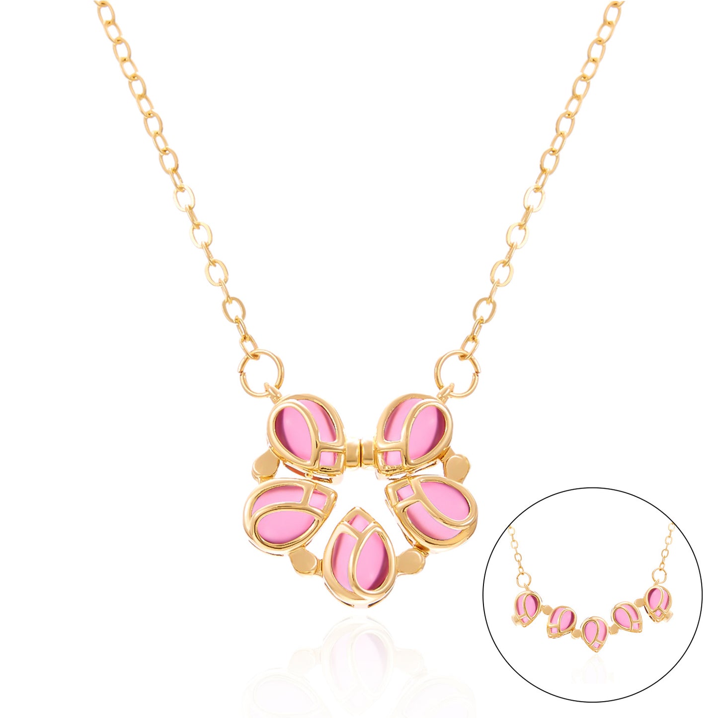 Romantic and elegant, tulip necklace magnetically folded N010709