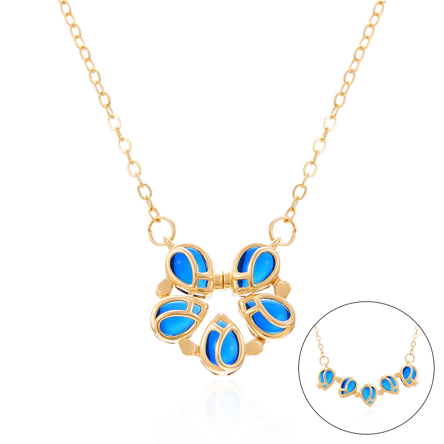 Romantic and elegant, tulip necklace magnetically folded N010709