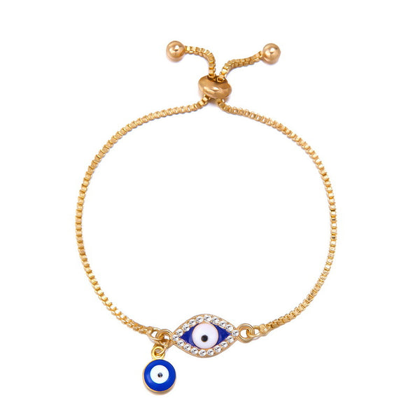 ward off evil spirits, Turkish evil blue eye bracelet with diamond pull bracelet B110807