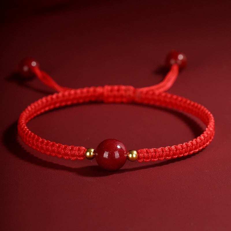 Cinnabar red rope hand-woven bracelet B05RS15