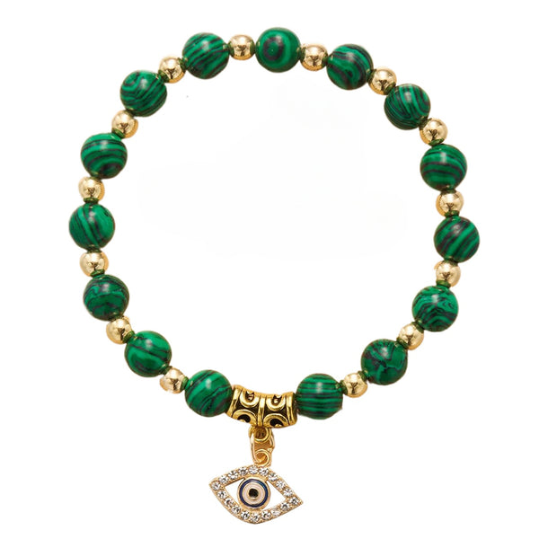 Open the door of luck, natural stone evil eye bracelet B160808